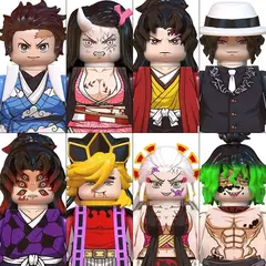 2025 brinquedos quentes wm6116 wm6138 demon slayer lâmina blocos de construção mini figura ação acessórios halloween presentes natal para crianças - comprar online