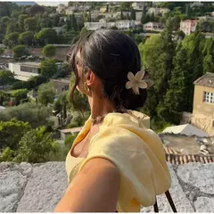 Vestido midi elegante e recortado para mulheres, gola quadrada, manga folhada, vestido de fenda para senhora, elegante moda de festa, amarelo, verão, 2024 - loja online