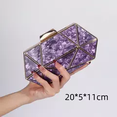 Imagem do Bolsa de ombro acrílica com corrente transversal para mulheres, embreagem noturna, carteira de casamento alta qualidade, design de luxo, moda