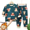Conjuntos quentes de pijama infantil, além de roupas de veludo, pulôver e calças estampadas, roupas de duas peças, moda infantil, outono, inverno, 1-14 anos
