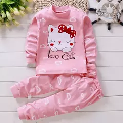 Imagem do Conjunto pijama de algodão infantil, roupas íntimas de primavera e outono, bebês meninos e meninas Catoon