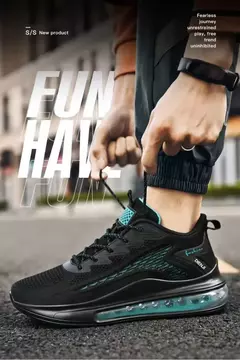 Moda masculina sapatos casuais almofada de ar tênis de corrida nova moda respirável fundo macio masculino tênis casuais sapatos de luxo - comprar online