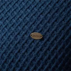 Imagem do AIOPESON-Suéter de malha geométrica masculina, gola redonda, pulôver de algodão, suéter casual empresarial