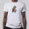 Men's Pixel Zoo Print T-shirt, puro algodão, AD008