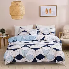 Conjunto de cama confortável macio com impressão geométrica, capa de edredão, solteiro, duplo, rainha, king size, barato, durável, sem folha na internet