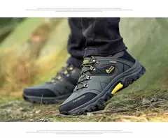 Ténis de couro respirável masculino, sapatos casuais, sapatos de caminhada confortáveis, antiderrapantes, exterior, caminhada, moda, novo