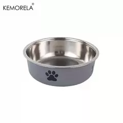 Tigela antiderrapante para cães, grande, médio e pequeno, gatos e cães, água potável, alimentação para animais de estimação, aço inoxidável, tigela de comida para animais de estimação - loja online