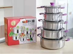 Imagem do Aço inoxidável Hot Pot Set, Panelas, Sopa Pot, Steamer Presente, 16cm18cm 20cm 22cm, 24cm, Utensílios de cozinha, Atacado, 10 Pcs
