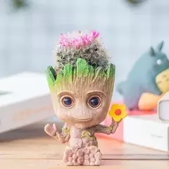 Imagem do Marvel vingadores groot mini estatueta caneta titular vaso de flores boneca criativa figura ação cena ornamento presentes natal crianças brinquedos