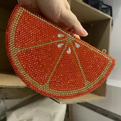 Imagem do Carteira de strass melancia para mulheres, gema de casamento, bolsa de embreagem para festa de pedra, bolsa de cristal pequena, designer