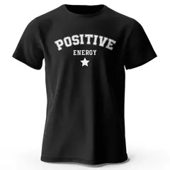Positive Energy Tees e camiseta masculina, streetwear urbano na moda, look elegante de verão