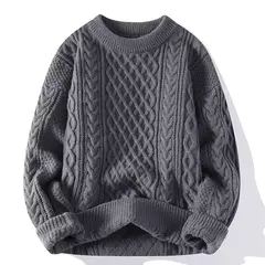 Camisola coreana masculina, pulôveres de malha quente, moletons casuais soltos, jumper de malha, roupas masculinas de streetwear, outono inverno - loja online