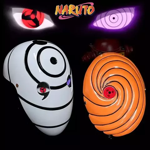 Naruto uchiha ovito anime cosplay máscara pode emitir luz uchiha madara cosplay festa de halloween legal e legal traje máscara presente