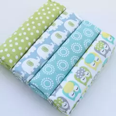Cobertor de fraldas de flanela supermacio do bebê, Envoltório recém-nascido, 100% algodão, Swaddle impressão, 76x76cm, 4Pc Pack