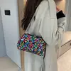Lantejoulas crossbody saco de corrente simples ins cor sólida lantejoulas bolsa de ombro axilas bolsa de telefone noite sacos de embreagem bolsa