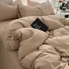 Conjunto de cama acolhedor com fecho zíper, 2 fronhas, cor sólida, super macio, lavável a máquina, Colorfast, 1 capa de edredão, 3pcs