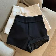 Calça curta feminina de cintura alta de perna larga, Y2K Streetwear, elegante, branca, preta, sexy, clube, fina, quente, nova - Wolf Magazine