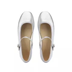 Sapatilhas Mary Jane para mulheres, sapatilhas de couro brilhante, dedo do pé redondo, sapatilhas femininas, dança, bola, nupcial, casamento