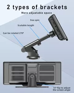 Tela carplay de 10.26 polegadas para carro, reprodutor de vídeo multimídia sem fio carplay e android automático, rádio de carro universal, estéreo de carro bt aux fm