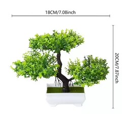 Imagem do Plantas de plástico artificiais bonsai pequeno vaso de árvore vaso de flores jardim arranjo de plantas falsas ornamentos quarto decoração de mesa de casa