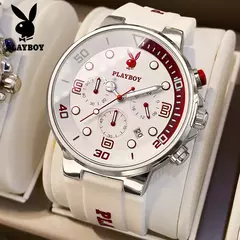 PLAYBOY-Relógios de pulso quartzo impermeável masculino, relógios esportivos, pulseira de silicone, relógio de luxo, marca top, 2022 - loja online