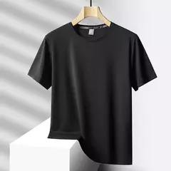 Camiseta esportiva de secagem rápida masculina, blusa de mangas curtas, casual preta e verde, camiseta de ginástica, roupas de verão, tamanho grande 6XL 7XL, 2024 - Wolf Magazine