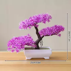 Árvore plástica artificial do bonsai para a decoração home, plantas envasadas, potenciômetro pequeno da simulação, arranjo da flor, ornamentos do jardim - Wolf Magazine