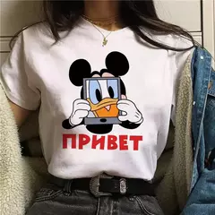 Camisetas estampadas Disney Mickey Femininas, Anos 90, Y2k, Minnie Mouse, Streetwear, Roupa Feminina, Camiseta Kawaii, Moda