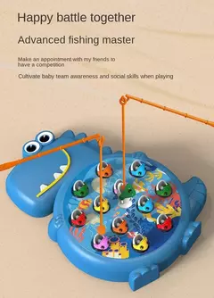 Brinquedos de pesca magnéticos simples para crianças, jogo de dinossauro, bebê Montessori, rotação, presente educacional, crianças, brincar