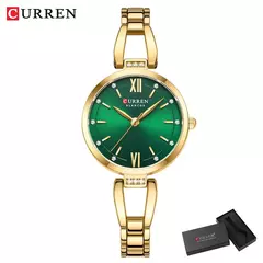 Curren-Relógio de luxo para mulheres, alta qualidade, diamante, senhoras, quartzo, impermeável, aço inoxidável, caixa incluída - comprar online