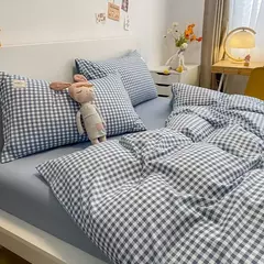 Preto branco pequenos verifica impresso conjunto de cama floral capa edredão fronha conjunto cama folha colcha único rainha rei tamanho na internet