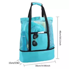 Grande bolsa de malha transparente de camada dupla para mulheres, alta capacidade, preservação de calor, piquenique, praia, bolsa, escritório, almoço, lanches, bolsa - comprar online