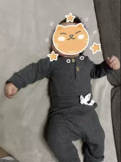 Conjunto de roupas para bebê recém-nascido menino e menina, feito de algodão, com nervuras, manga longa, bodysuit e calça, cor sólida na internet