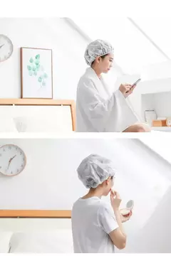 Boné de banho elástico para mulheres Chapéu de banho impermeável Tampão de banho grosso Cabeleireiro Suprimentos do banheiro - comprar online