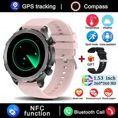 Relógio Inteligente de Chamada Bluetooth para Homens, Huawei AMOLED, Tela Grande HD, Frequência Cardíaca, NFC, IP68 Impermeável, GPS, Relógio Esportivo, Novo, 2022