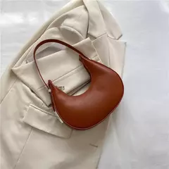 Imagem do Bolsa de ombro Hobo de couro PU feminina, bolsa de embreagem pequena bolsa de ax