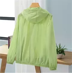 Imagem do Casaco protetor solar com capuz feminino, roupa com protetor solar ao ar livre, à prova de ultravioleta, casaco fino respirável, curto corta-vento feminino, verão, novo, 2022