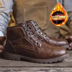 Botas masculinas de couro genuíno moda casual sapatos de couro estilo britânico botas masculinas sapatos de alta qualidade para homens 2024 botines - loja online
