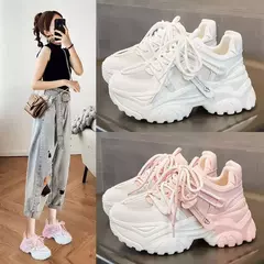 Sapatos femininos sapatos casuais primavera tênis plataforma mulher-sapatos tênis moda feminina sola grossa 2024 rosas formadores aumentados i - comprar online