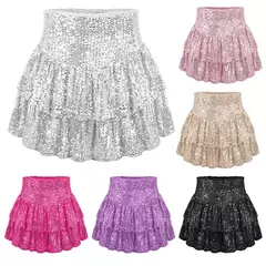 Mini saias plissadas de lantejoulas de cintura alta para mulheres, festa africana, roupas de noite, roupas sensuais dashiki, primavera, verão, 2022 - loja online