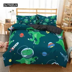 Conjunto de cama para meninos da aviação dos desenhos animados, astronauta Duvet Cover, Blue Sky Dream Quilt Cover, gêmeo, único, tamanhos duplos, fronha - Wolf Magazine