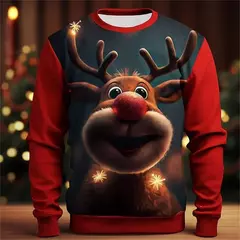 Natal dos homens Papai Noel Impresso Moletons, Pai Pop 3D, Pullovers Gráfico Homem de Gingerbread, Roupas Engraçadas de Natal, Moda Infantil - Wolf Magazine