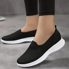 2024 Mulheres Marca Sapatos Baixos Leve Slip On Macio Diário Casual Sneakers Respirável Macio Stretch Sapatos Esportivos - Wolf Magazine