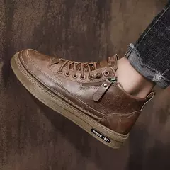 Botas masculinas de inverno sapatos de couro de alta qualidade moda sapatos de algodão moda botas de tornozelo negócios casuais sapatos ao ar livre tênis masculinos novo - Wolf Magazine