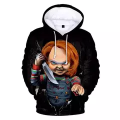 Chucky-Homens 3D Full-Print Hoodies Filme de Terror, moletom Hoodie, Traje Cosplay, Streetwear, Unisex, Nova Moda, 2024 - loja online