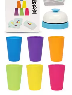 Imagem do Brinquedos Montessori Infantil, Stack Cup, Battle Table com Cartas, Iluminação Intelectual Educacional, Cognição das Cores, Treino Lógico