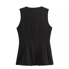 TRAF-Colete de botões sem mangas feminino, jaquetas de verão, colete rosa, streetwear, blusa de moda feminina, branco, 2022