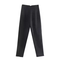 Imagem do TRAF-Calças de escritório de cintura alta femininas, calças formais de escritório, calças lápis, pretas, rosa, brancas para senhoras, moda