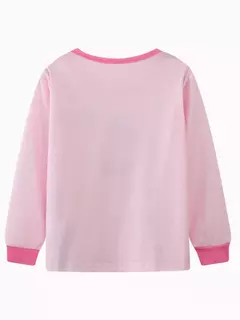 Unicórnio cartoon pijama para meninas, manga longa, duas peças set