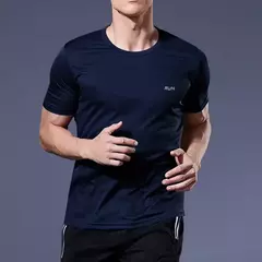 Camiseta masculina de manga curta, camiseta esportiva de ginástica de verão, secagem rápida, camisas de musculação corrida, camiseta extragrande Brasil na internet